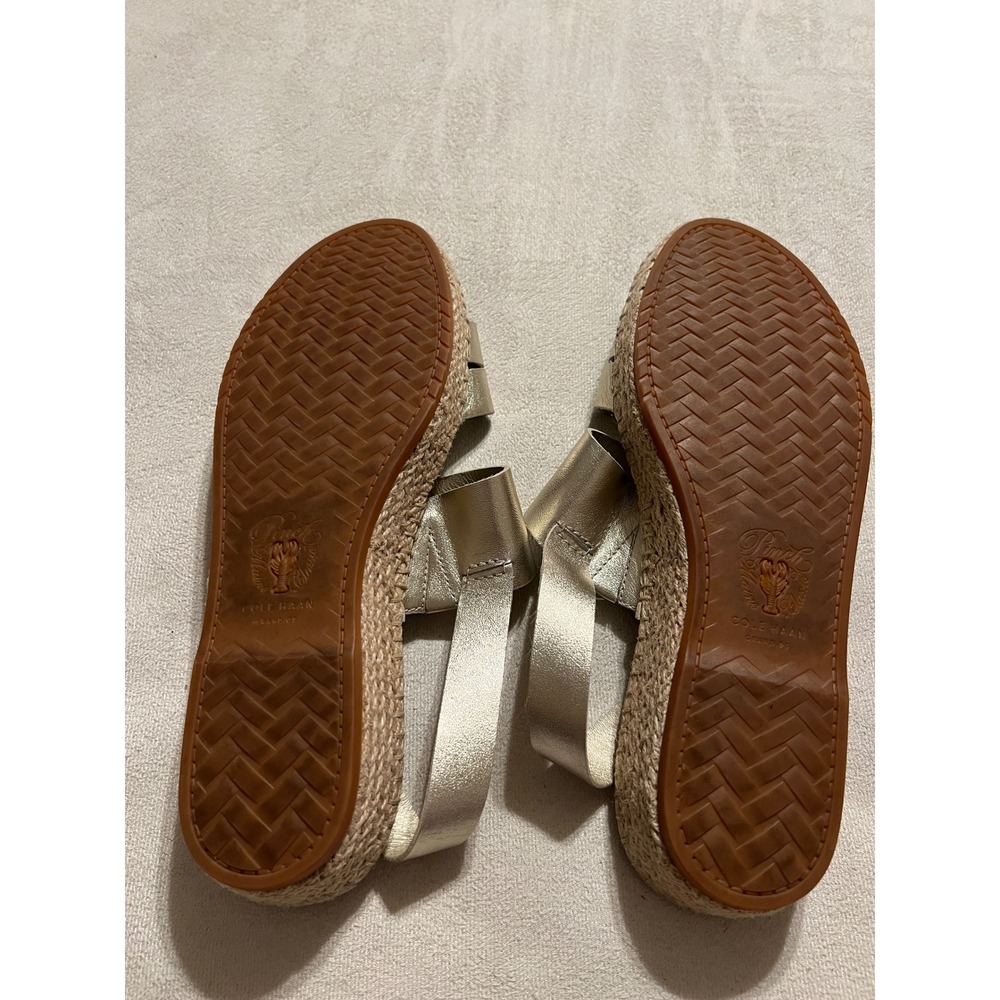 Cole Haan Pinch Maine Classic Gold Leather Espadrille Sandals W30291 Women 10 B - Picture 5 of 12